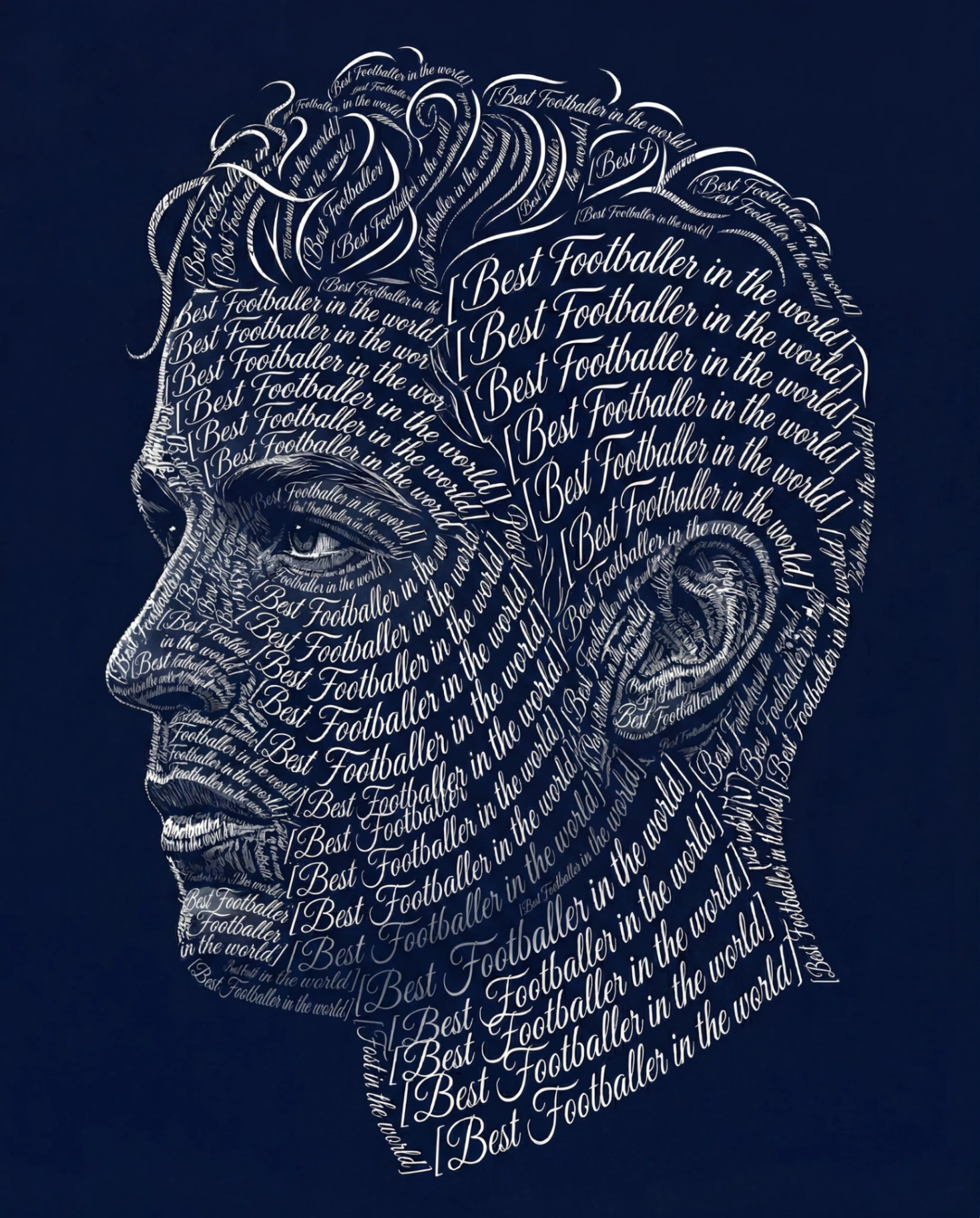 Calligraphic Typographic Art Portrait