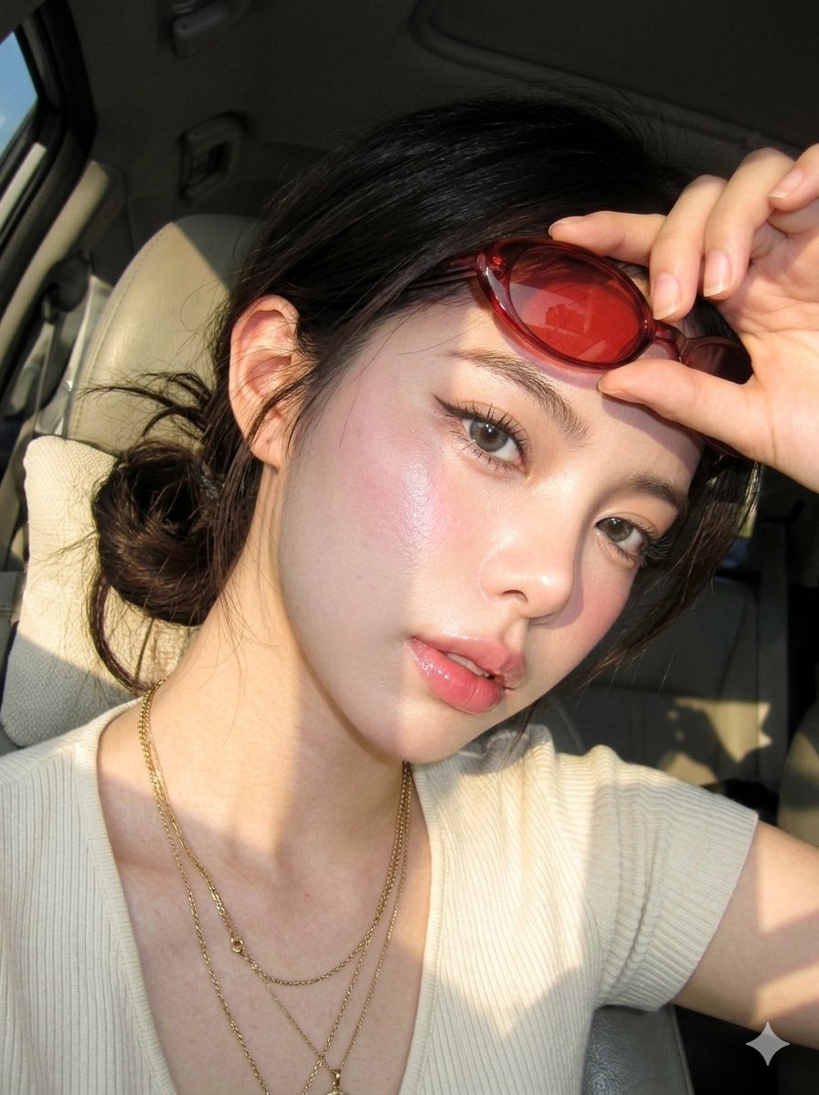 Hyper-Realistic Douyin-Inspired Portrait with CCD Camera Aesthetic