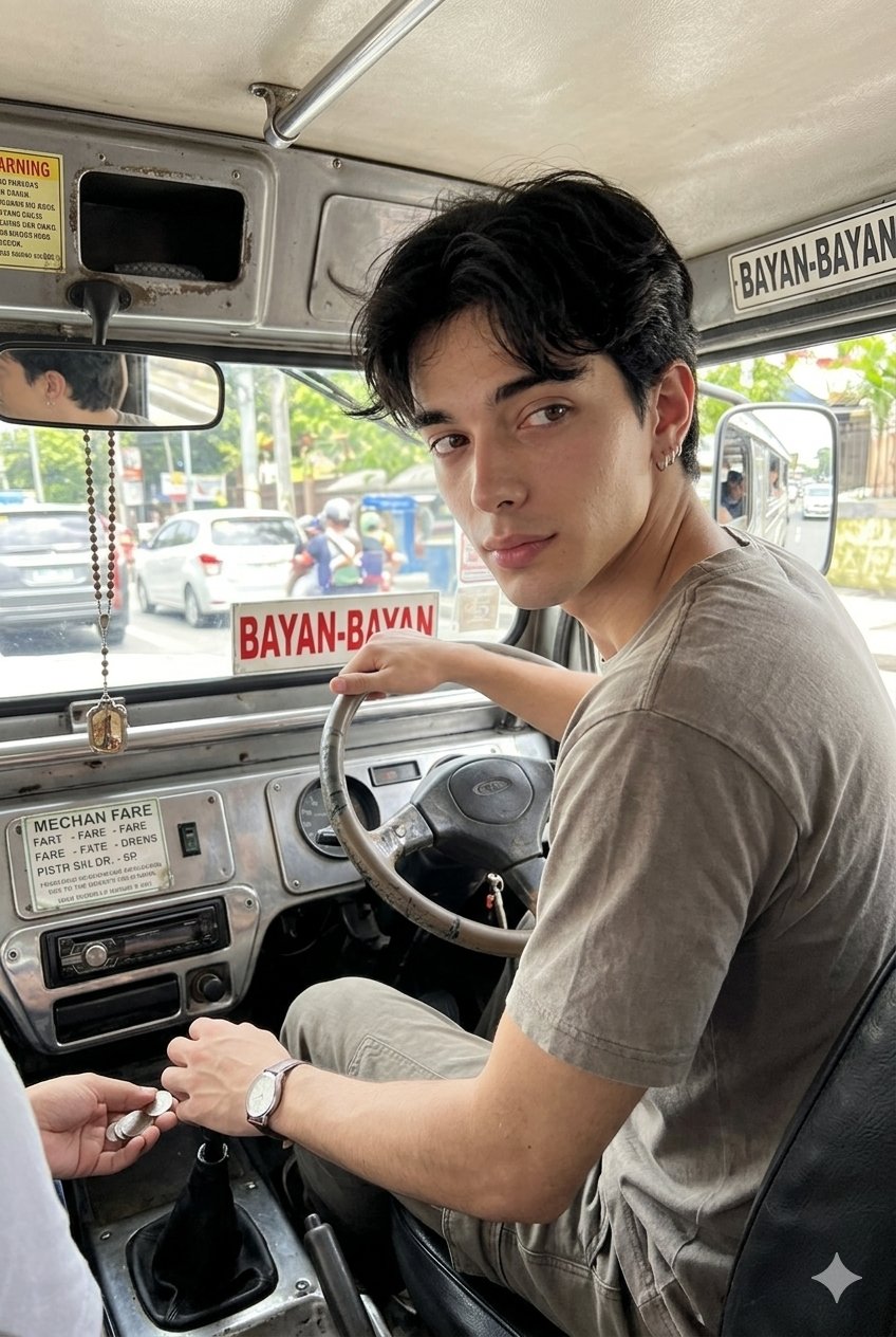 Hyper-realistic Asian Jeepney Driver