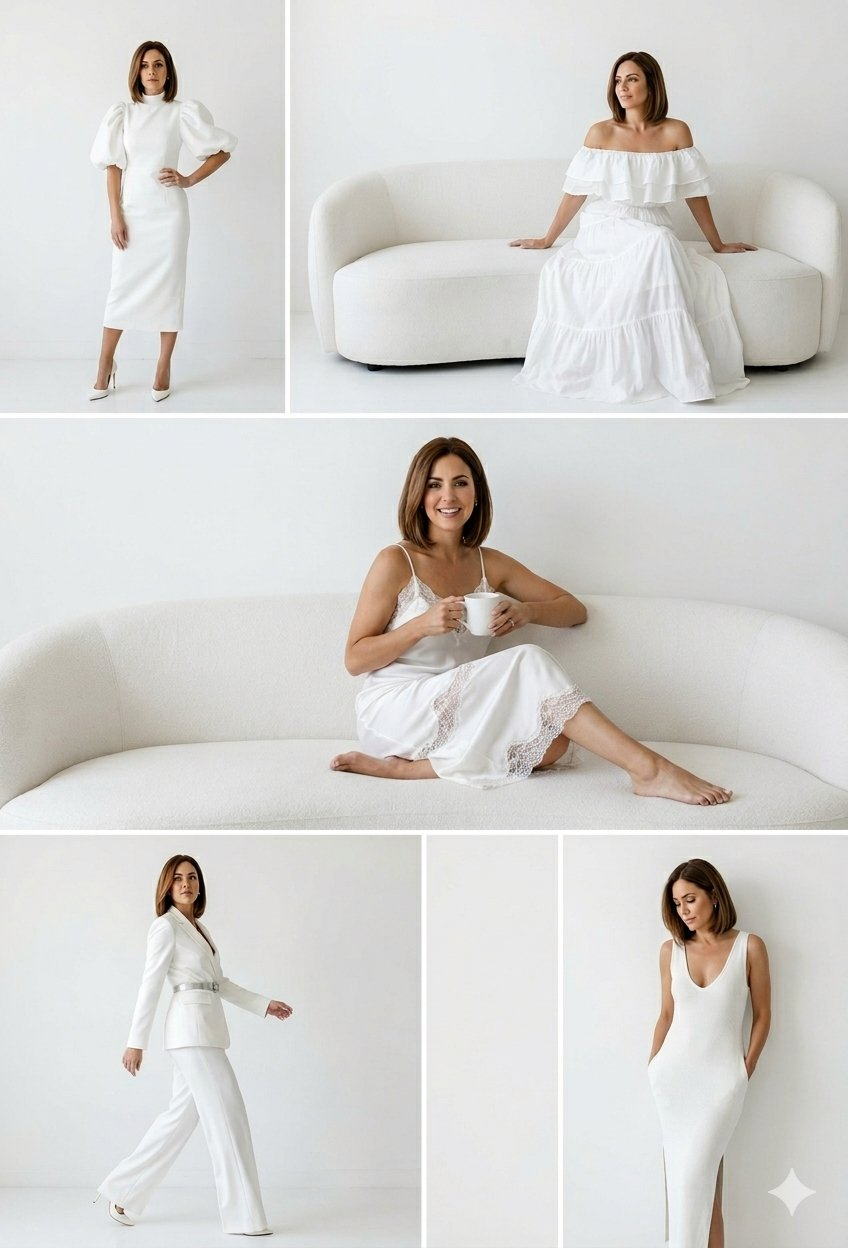 Elegant White Fashion Collage
