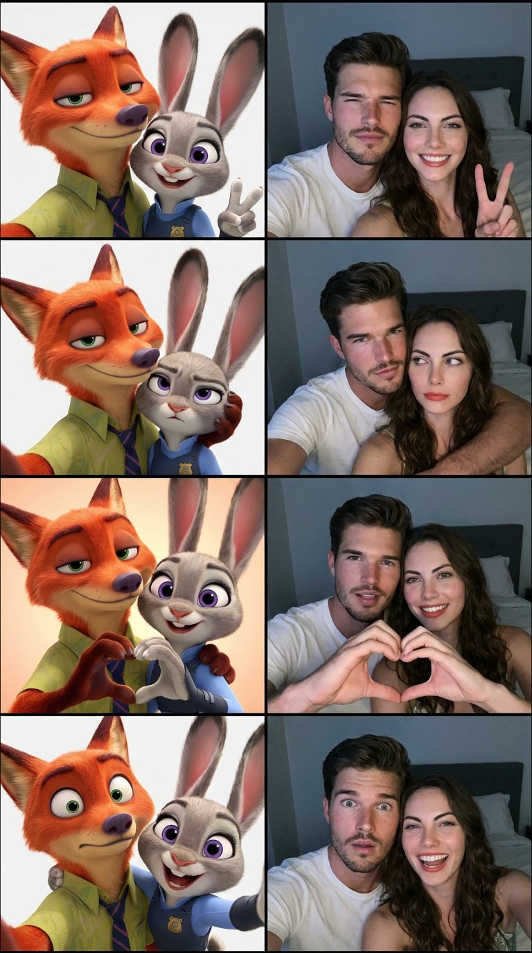 Zootopia Couple Photobooth Grid
